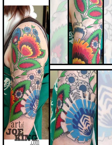 Tattoos - Wycinanki Flower Half Sleeve - 89826